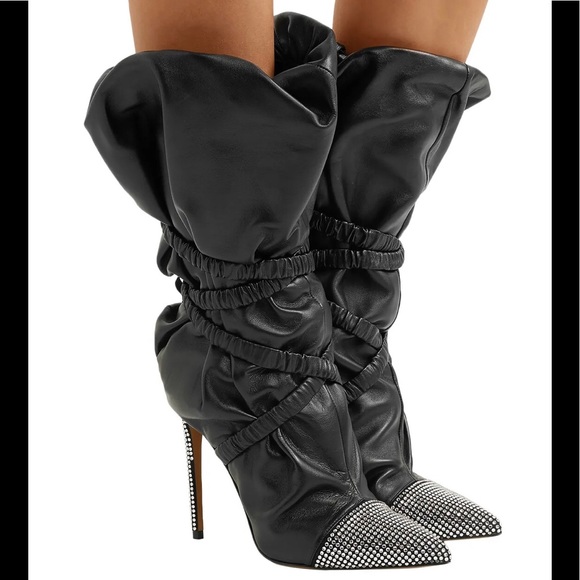 Alexandre Vauthier Dune Crystal Blk Boots NWB 9.5 - Picture 2 of 9